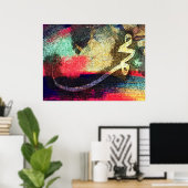 Mohammed (pbuh), moderne kalligrafie.. poster (Thuiskantoor)