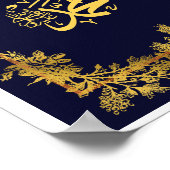 Mohammed(Saw) in Blauw en Gouden Kleur Poster (Hoek)