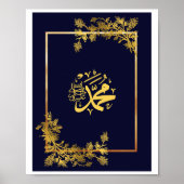 Mohammed(Saw) in Blauw en Gouden Kleur Poster (Voorkant)