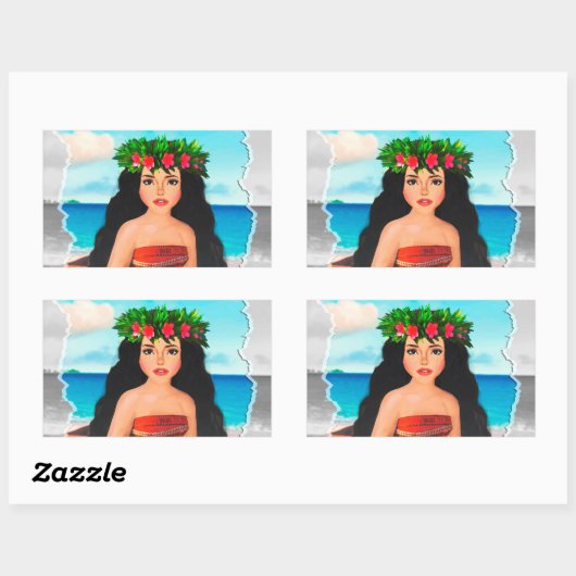 Mohana Doll Rechthoekige Sticker (Vel)