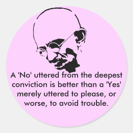 Mohandas Gandhi Quote Ronde Sticker (Voorkant)