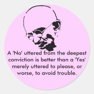 Mohandas Gandhi Quote Ronde Sticker
