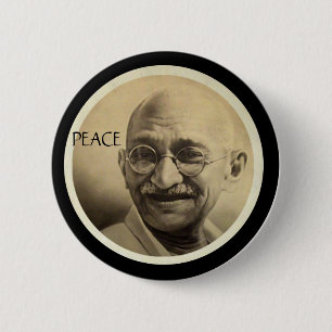Mohandas Gandhi Ronde Button 5,7 Cm