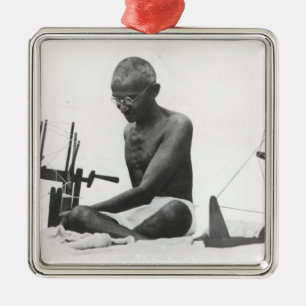 Mohandas Karamchand Gandhi Metalen Ornament