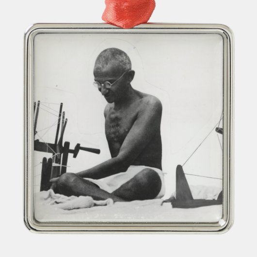 Mohandas Karamchand Gandhi Metalen Ornament (Voorkant)