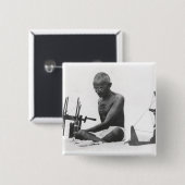 Mohandas Karamchand Gandhi Vierkante Button 5,1 Cm (Voorkant /achterkant)