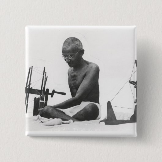 Mohandas Karamchand Gandhi Vierkante Button 5,1 Cm (Voorkant)