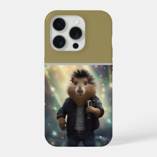 "Mohawk Capybara: Rockin' de Rivier!" iPhone 15 Pro Case