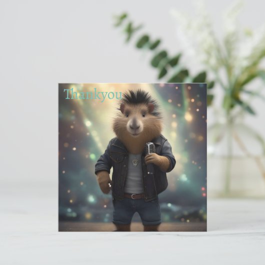 "Mohawk Capybara: Rockin' the River!" Bedankkaart (Staand voorkant)