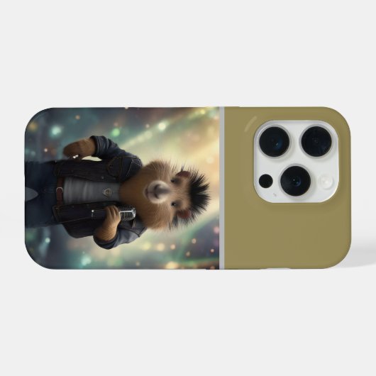 "Mohawk Capybara: Rockin' the River!" iPhone Hoesje (Achterkant horizontaal)