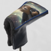 Mohawk Capybara Rockstar, Golfputter Hoesje Golfheadcover (3/4 voorkant)