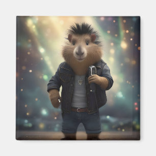 Mohawk Capybara Rockstar Magneet