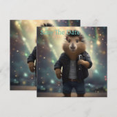 "Mohawk Capybara: Rockt de Rivier!" Save The Date (Voorkant / Achterkant)