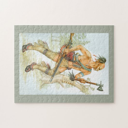 Mohawk-krijger Legpuzzel (Horizontaal)