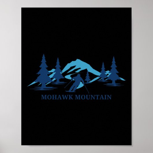 Mohawk Mountain Ski Resort Skilift Skiër Poster (Voorkant)