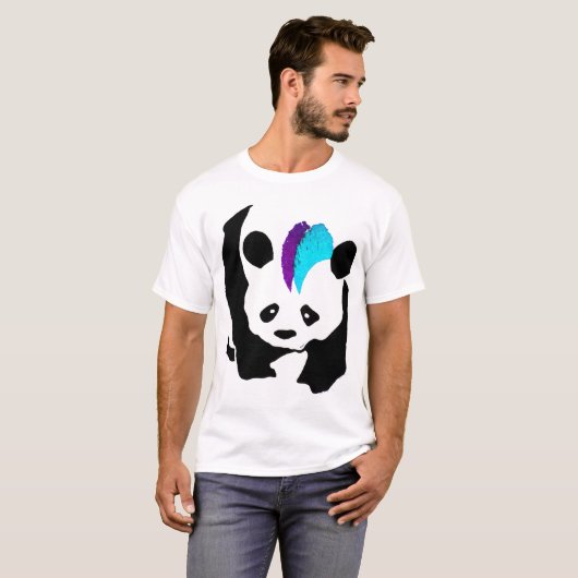 Mohawk Panda T-shirt (Voorkant volledig)