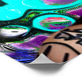 Mohawk Punk Meisje Abstracte Kunst Poster (Hoek)