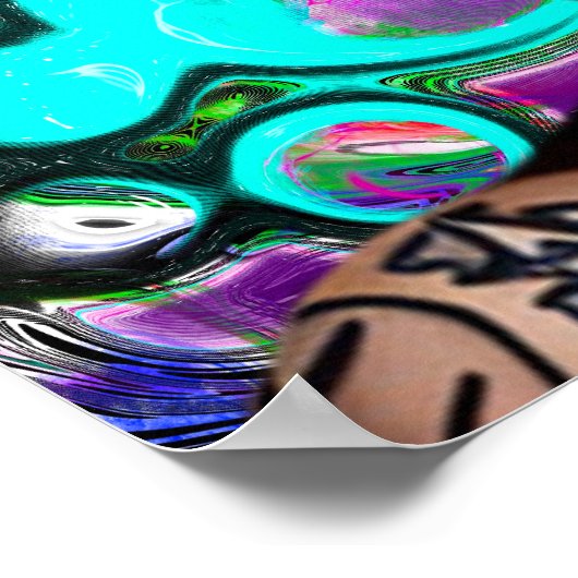 Mohawk Punk Meisje Abstracte Kunst Poster (Hoek)