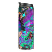 Mohawk Punk Meisje Abstracte Kunst Thermosbeker (Geroteerd rechts)