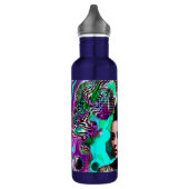 Mohawk Punk Meisje Abstracte Kunst Waterfles (Links)