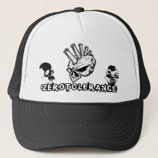 Mohawk Skull Zero Tolerance Trucker Pet (Voorkant)