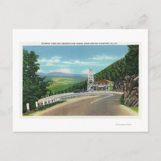 Mohawk Trail Hairpin Draai & Observatower Briefkaart (Voorkant)