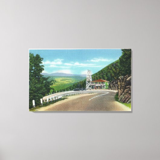 Mohawk Trail Hairpin Draai & Observatower Canvas Afdruk (Voorkant)