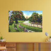 Mohawk Trail nadert Top van Shelburne Canvas Afdruk (Insitu (Woonkamer))