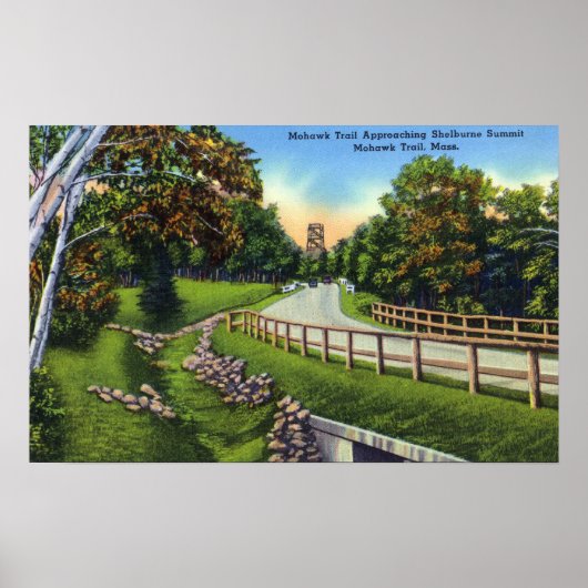 Mohawk Trail nadert Top van Shelburne Poster (Voorkant)