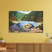 Mohawk Trail Uitzicht van de Koudrivierbrug Canvas Afdruk (Insitu (Woonkamer))