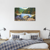 Mohawk Trail Uitzicht van de Koudrivierbrug Canvas Afdruk (Insitu (Slaapkamer))