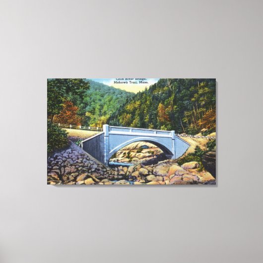 Mohawk Trail Uitzicht van de Koudrivierbrug Canvas Afdruk (Voorkant)