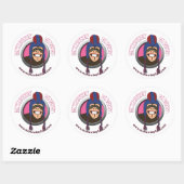 Mohawkey Monkey Ronde Sticker (Vel)