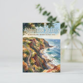 Mohegan Bluffs, Block Island, Rhode Island, VS Briefkaart (Staand voorkant)