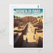 Mohenjo-Daro Pakistan Reizen Briefkaart (Voorkant / Achterkant)