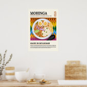 Mohinga Traditional Burmese Fish Noodle Soup Poster (Keuken)