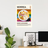 Mohinga Traditional Burmese Fish Noodle Soup Poster (Thuiskantoor)