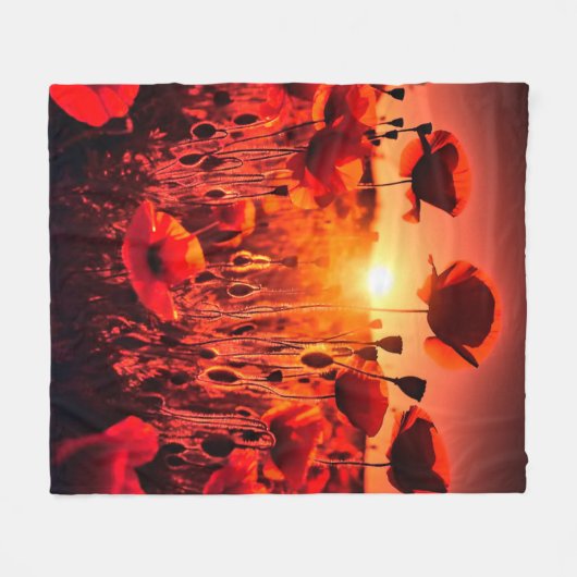 Mohn im Gegenlicht Fleece Deken (Voorkant (Horizontaal))