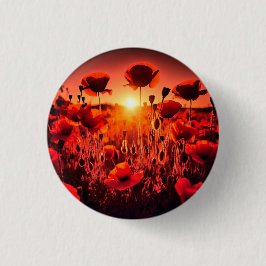 Mohn im Gegenlicht Ronde Button 3,2 Cm