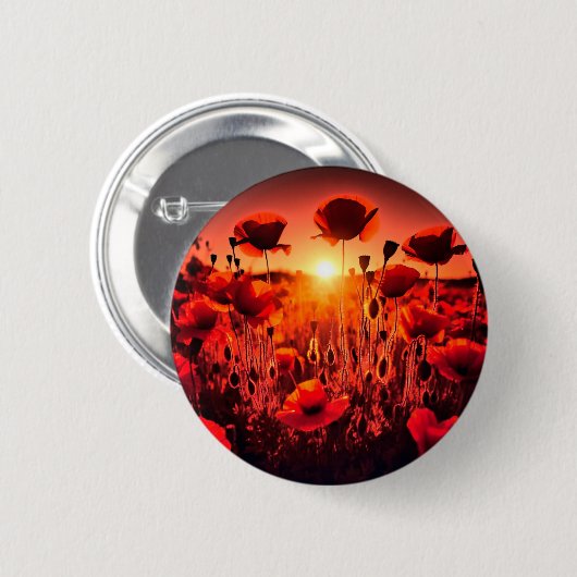 Mohn im Gegenlicht Ronde Button 5,7 Cm (Voorkant /achterkant)