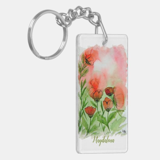 Mohnblumen Aquarell - Sleutelhanger (Voorkant Links)