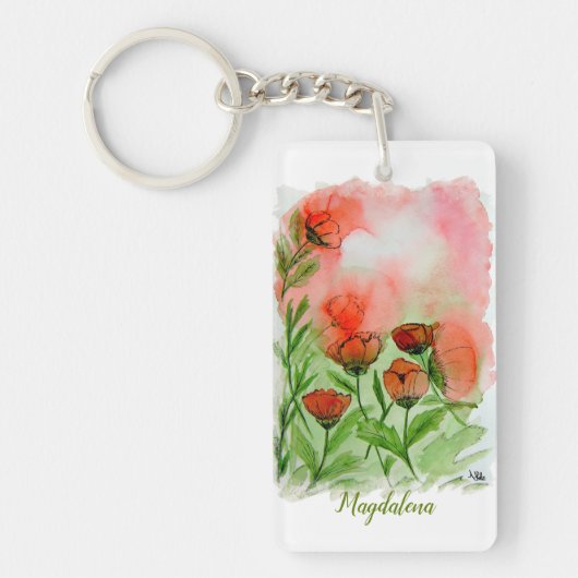 Mohnblumen Aquarell - Sleutelhanger (Voorkant)
