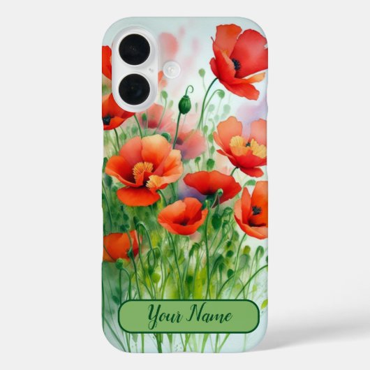 Mohnblumenwiese, Aquarell -  Case-Mate iPhone Case (Achterkant)
