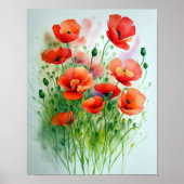 Mohnblumenwiese, Aquarell - Poster (Voorkant)