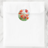 Mohnblumenwiese, Aquarell - Ronde Sticker (Tas)