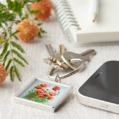 Mohnblumenwiese, Aquarell - Sleutelhanger (Zijkant)