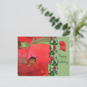 Mohnblüte mit Käfer Briefkaart (Staand voorkant)