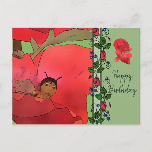 Mohnblüte mit Käfer Briefkaart (Voorkant)