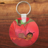 Mohnblüte mit Käfer Sleutelhanger (Voorkant)