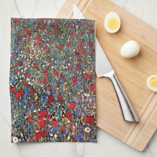 Mohnfeld, Gustav Klimt Theedoek (Quarter Fold)